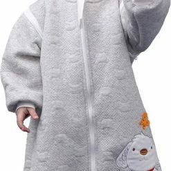 Deryan Baby Winterslaapzak Met Afritsbare Mouw 80cm - Grijs - Hond