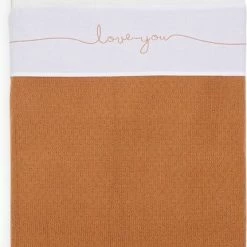 Jollein Baby Laken Wieg 75x100cm Love You - Caramel -Baby's Only 431x840