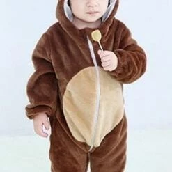 Budino Baby Romper Pyjama Onesie Aap - Bruin - Maat 100