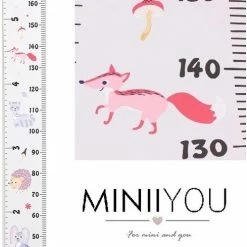 MINIIYOU Groeimeter Vosje Babykamer Kinderkamer - Canvas - Hout - 200x20 Cm - Decoratie Meetlint - Wanddecoratie -Baby's Only 489x840 1