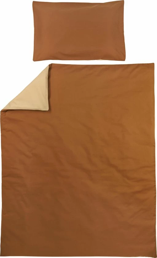 Meyco Uni Dekbedovertrek Ledikant - Camel/Warm Sand - 100x135cm 1 Meyco Uni Dekbedovertrek Ledikant - Camel/Warm Sand - 100x135cm