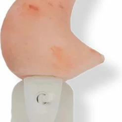 Stones & Bones Zoutsteen Maan Oranje Nachtlampje Met Schakelaar