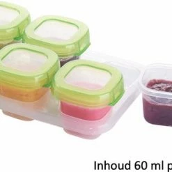 Fiorire Babyvoeding Bewaarbakjes Met Gratis Lepel - BPA Vrij - Diepvriesbakjes - 6 X 60 Ml -Baby's Only 550x299