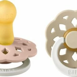 BiBS - Boheme Pacifier Glow In The Dark - Stage 2 Fopspeen - 2 Stuks - Blush Glow / Vanilla Glow