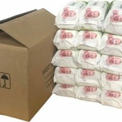 Fresh Baby Billendoekjes Megavoordeel! 2160 Doekjes - Anti Allergie - Geen Alcohol En Parfum - 18 Pakjes X 120 Doekjes - Doos Billendoekjes