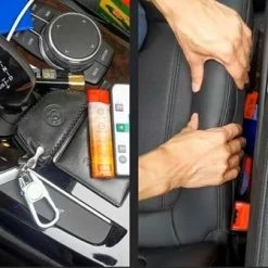 Elite Elements Auto Organizer Bestuurder En Bijrijder - Autostoel Organizer Opbergdoos Met Bekerhouder - Opbergen Auto Accessoires - Auto Accessories - Smartphone Mobiele Telefoon Houder Tablet Nintendo Switch - Zwart -Baby's Only 550x336