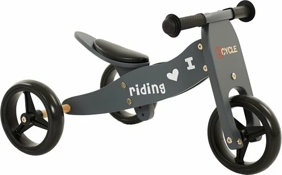 2Cycle 2 In 1 Loopfiets/Driewieler - Hout - Jongens En Meisjes - 1 Jaar - Speelgoed - Grijs 5 2Cycle 2 In 1 Loopfiets/Driewieler - Hout - Jongens En Meisjes - 1 Jaar - Speelgoed - Grijs - Afbeelding 5