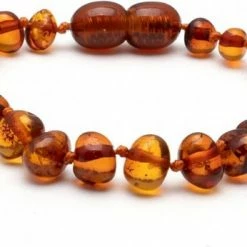 Merkloos Life Fashion - Barnsteen Baby Armband - 12 CM - Cognac - Amber Baby Armband - Pijn Verminderend Doorkomende Tandjes - Barnsteen Lithouwen - Baltisch Barnsteen