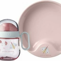 Mepal Mio – Babyservies 3-delig – Bestaat Uit Een Oefenbord, Antilekbeker En Oefenlepel – Flowers & Butterflies – Licht In Gewicht – Kan Tegen Een Stootje -Baby's Only 550x364 2