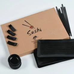 Spieringstore Sushi Servies 4 Personen - 100% Melamine - Complete Set - Sushi Kit - Incl. Sushi Stokjes