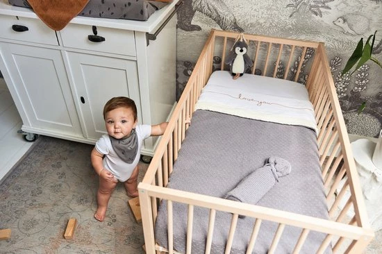 Jollein Baby Deken Wieg 75x100cm Teddy Bliss Knit - Storm Grey 32 Jollein Baby Deken Wieg 75x100cm Teddy Bliss Knit - Storm Grey - Afbeelding 32