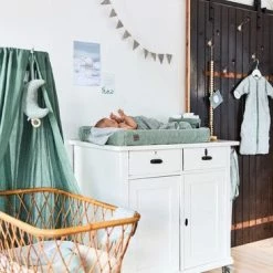 Jollein Baby Laken Wieg 75x100cm Snake - Ash Green -Baby's Only 550x366 61