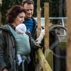 ByKay - Draagdoek - Stretchy Wrap Deluxe - Minty Grey - Organic Cotton -Baby's Only 550x367 19