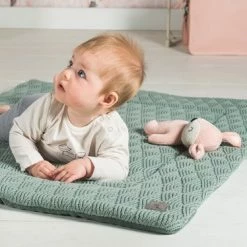 Jollein Boxkleed River Knit 75x95cm - Ash Green -Baby's Only 550x367 24