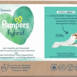Pampers Harmonie Hybrid - Wasbare Luier - 108 Absorberende Wegwerpbare Toplagen -Baby's Only 550x384