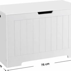 VASAGLE Speelgoedkist, Kistje, Bank, Opbergkist Met Grote Capaciteit, Wit, Hout, 76 X 48 X 40 Cm (b X H X D) -Baby's Only 550x413 3
