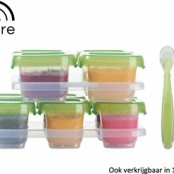 Fiorire Babyvoeding Bewaarbakjes Met Gratis Lepel - BPA Vrij - Diepvriesbakjes - 6 X 60 Ml -Baby's Only 550x421 2