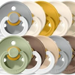 BIBS Spenen| Fopspenen Nature Mix | Set Van 10 Stuks | 3x Glow + 7effen |VOORDEELSET | Speen | Pacifier | Fopspeen | Baby | Maat 2 - Leeftijd 6-18 Maanden|