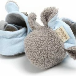 Schattige En Warme Myggpp Baby Slofjes Met Anti Slip Zool Blauw/grijs 6-12 Mnd/12 Cm -Baby's Only 550x433 1