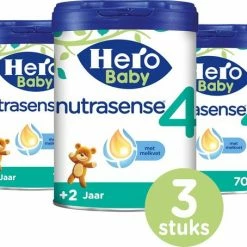 Hero Baby Nutrasense 4 (2+ Jaar) - Flesvoeding - 3 X 700gr - Peutermelk - Met Melkvet - Palmolie Vrij
