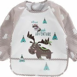 Merkloos Duo Pack - Leeuw & Eland | Slabbetje Lange Mouwen Met Brede Opvangbak (1-3 Jaar) - Mag In Vaatwasser/ Wasmachine -Baby's Only 550x456 2