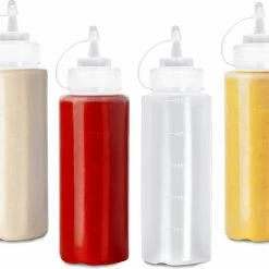 Baby's Only 27 Matana 4 Stuks Knijpflessen Met Dop (500ml) - Sausdispenser Voor Ketchup, Sauzen, Olie, Dressings - Geen Lekkage, BPA-vrij