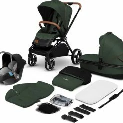 Lionelo Mika 3in1 - Kinderwagen - De Stoel Kan Zowel Naar Voor Als Naar Achter - Vesrtelbare Rugleuning - Waterdichte Dak XXL Met UPF 50+ Filter