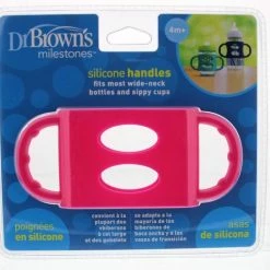 Dr. Brown's Siliconen Handvat Voor Brede Halsfles - Roze -Baby's Only 550x477 1