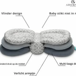 AdomniaGoods - Multifunctionele Baby Borstvoedingskussen - Verstelbare Voedingskussen - Ideaal Voor Borstvoeding En Flesvoeding - Grijs