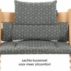 LaLoona Stokke Tripp Trapp Kussenset - Grijs Wit -Baby's Only 550x482 3