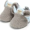 Schattige En Warme Myggpp Baby Slofjes Met Anti Slip Zool Blauw/grijs 6-12 Mnd/12 Cm