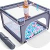 INSMA Grondbox - S Vierkant Speelbox - 90x90x68cm Playpen - Babybox - Kinderbox Voor Peuter En Kind - Grijs