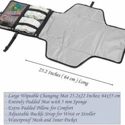 LOUZIR Baby Onderweg Verschonen -Verschoningsmatje Opvouwbaar Waterdicht Luiertas – Donker Blauw -Baby's Only 550x500 13