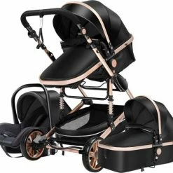 Hoobi? Hoobi Luxe Kinderwagen 3 In 1 - Buggy - Kinderwagen Met Stoel En Wieg Wandelwagen - Hoge Kwaliteit Zwart