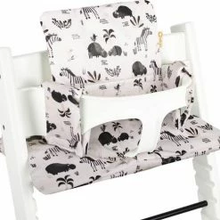 Ukje Stoelverkleiner - Geschikt Voor Stokke Tripp Trapp - Geplastificeerd - Kinderstoel - Kussenset - Wit Zebra
