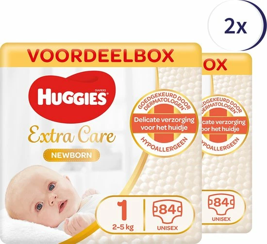Huggies Luiers Maat 1 - Newborn - Baby - 168 Luiers (8x 21) 1 Huggies Luiers Maat 1 - Newborn - Baby - 168 Luiers (8x 21)