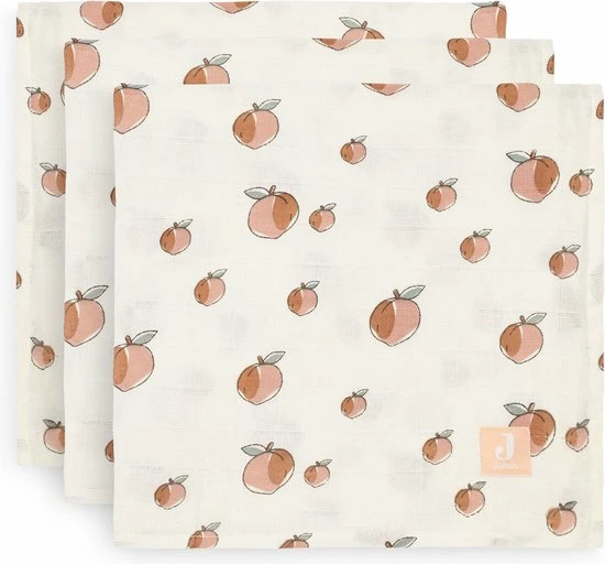 Jollein Hydrofiel Multidoek 70x70cm - Peach - 3 Stuks 2 Jollein Hydrofiel Multidoek 70x70cm - Peach - 3 Stuks - Afbeelding 2