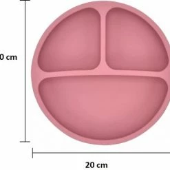 MINIIYOU 2 Stuks - Kinderbord - Baby Bordjes - Kinderservies - Roze Beige - Siliconen BPA Vrij - Onbreekbaar -Baby's Only 550x514 1