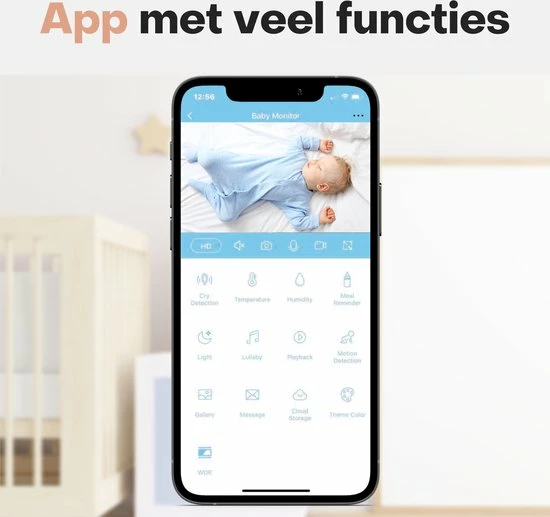 Maevio Babyfoon Met Camera En App - 4MP - Nachtlampje - Flexibele Houder - Camera Beveiliging 3 Maevio Babyfoon Met Camera En App - 4MP - Nachtlampje - Flexibele Houder - Camera Beveiliging - Afbeelding 3