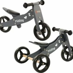 2Cycle 2 In 1 Loopfiets/Driewieler - Hout - Jongens En Meisjes - 1 Jaar - Speelgoed - Grijs