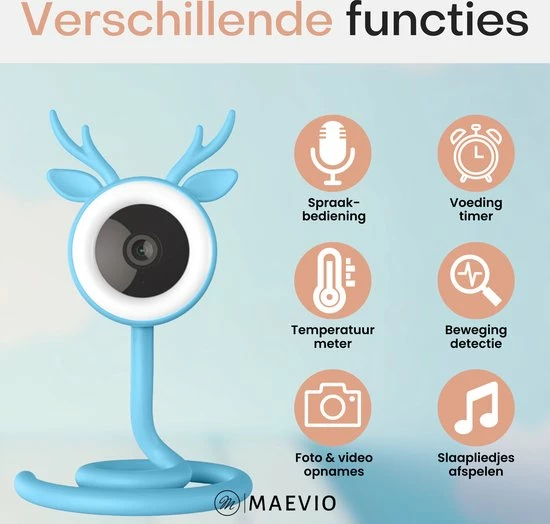 Maevio Babyfoon Met Camera En App - 4MP - Nachtlampje - Flexibele Houder - Camera Beveiliging 8 Maevio Babyfoon Met Camera En App - 4MP - Nachtlampje - Flexibele Houder - Camera Beveiliging - Afbeelding 8
