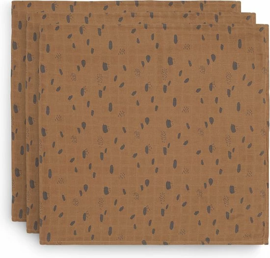 Jollein Hydrofiel Multidoek Spot 70x70cm - Caramel - 3 Stuks 2 Jollein Hydrofiel Multidoek Spot 70x70cm - Caramel - 3 Stuks - Afbeelding 2