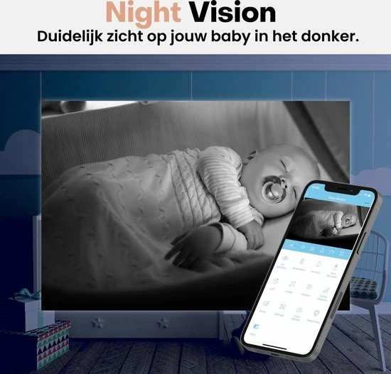 Maevio Babyfoon Met Camera En App - 4MP - Nachtlampje - Flexibele Houder - Camera Beveiliging 5 Maevio Babyfoon Met Camera En App - 4MP - Nachtlampje - Flexibele Houder - Camera Beveiliging - Afbeelding 5