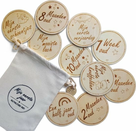 Mijn Eerste Jaar 20 Houten Mijlpaalkaarten Baby - Babyshower Cadeau - Kraamcadeau Jongen En Meisje - Milestone Cards 1 Mijn Eerste Jaar 20 Houten Mijlpaalkaarten Baby - Babyshower Cadeau - Kraamcadeau Jongen En Meisje - Milestone Cards