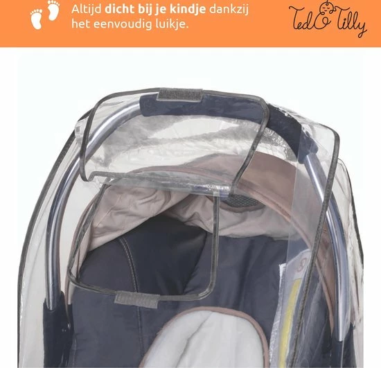 Ted&Tilly Universele Regenhoes Baby-autozitjes Bijv. Maxi-Cosi, Cybex, R Mer Tegen Regen En Miezer Doorzichtig 2 Ted&Tilly Universele Regenhoes Baby-autozitjes Bijv. Maxi-Cosi, Cybex, R Mer Tegen Regen En Miezer Doorzichtig - Afbeelding 2