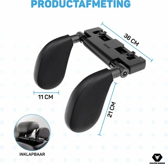 Vulpes Goods® Hoofdsteun Auto - Autokussen - Hoofdsteun Auto Kinderen & Volwassenen - Kledinghanger, Telefoonhouder & Luchtverfrisser Opties - Verstelbaar - Memory Foam - PRO Versie 9 Vulpes Goods® Hoofdsteun Auto - Autokussen - Hoofdsteun Auto Kinderen & Volwassenen - Kledinghanger, Telefoonhouder & Luchtverfrisser Opties - Verstelbaar - Memory Foam - PRO Versie - Afbeelding 9