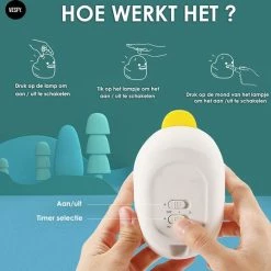 VESFY Eend Nachtlampje Kinderen Met Timer En Dimbaar Functie - USB Oplaadbaar - Nachtlampje Volwassenen - Tafellamp Slaapkamer - Led 12 VESFY Eend Nachtlampje Kinderen Met Timer En Dimbaar Functie - USB Oplaadbaar - Nachtlampje Volwassenen - Tafellamp Slaapkamer - Led -Baby's Only 550x537 7