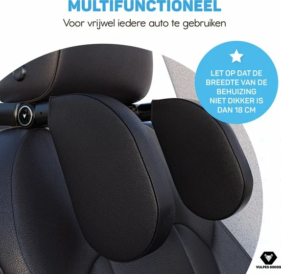 Vulpes Goods® Hoofdsteun Auto - Autokussen - Hoofdsteun Auto Kinderen & Volwassenen - Kledinghanger, Telefoonhouder & Luchtverfrisser Opties - Verstelbaar - Memory Foam - PRO Versie 12 Vulpes Goods® Hoofdsteun Auto - Autokussen - Hoofdsteun Auto Kinderen & Volwassenen - Kledinghanger, Telefoonhouder & Luchtverfrisser Opties - Verstelbaar - Memory Foam - PRO Versie - Afbeelding 12