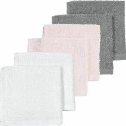 Meyco Basic Badstof Spuugdoekjes 6-pack - Wit/Lichtroze/Grijs - 30x30cm