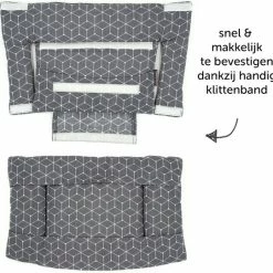 LaLoona Stokke Tripp Trapp Kussenset - Grijs Wit -Baby's Only 550x541 5